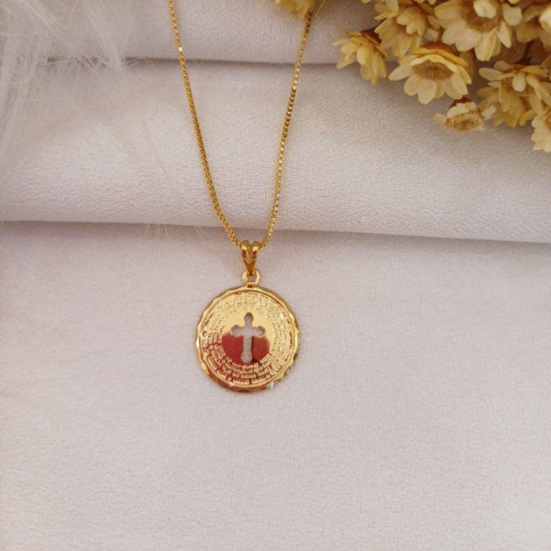 MEDALHA PAI NOSSO + CRUZ